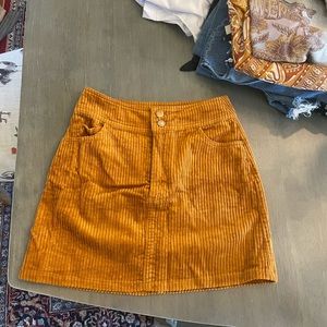 Orange corduroy skirt